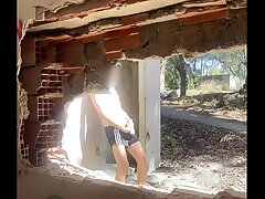 Probing an abandoned building, 2 amateur boys remove their clothes and a handful of starts to jerk off gay sex videos big cock asian