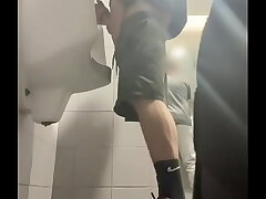 2 boys in sneakers having fun at public toilets' urinal asian gay sex videos real