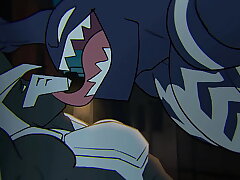 Venom y Moon Knight en La cola matando el tiempo asian gay sex videos with hindi audio