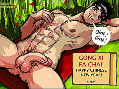 Keric Happy Сhinese New Year asian gay men on every side sex videos at room