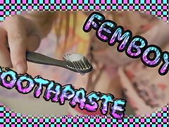 4k  Femboy cums en face toothbrush TOOTHPASTE! (Teaser) asian gay brothers sex videos