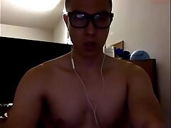 Horny Glasses Asian Cums in Bathroom xxx asian gym gay sex videos
