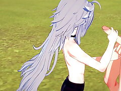 Genshin Impact Yaoi - Razor Handjob together with fucked by Diluc - Japanese Asian manga anime game porn gay gay sex asian videos site