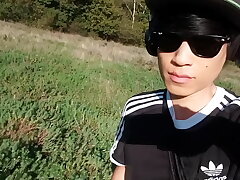 Jon Arteen pulls out his beautiful penis and urinates outdoors. Asian gay orts featuring an camping-site young man. south asian gay sex videos com