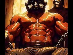 AI-Generated Masked Muscle Tease: Dark Room Seduction sexual intercourse videos with asian well-pleased